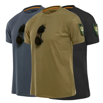 Sport În Aer Liber Bărbați Tactice T-Shirt Militare Drumeții Tricou Special Armata Pierde Bumbac Uscat Rapid Maneci Scurte Solidă Respirabil
