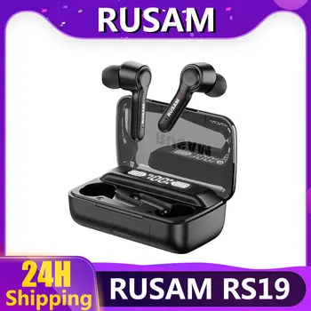 RUSAM RS19 5.2 Cască Bluetooth TWS set cu Cască fără Fir Portabile Touch Control Bas Profund Căști de Anulare a Zgomotului Căști