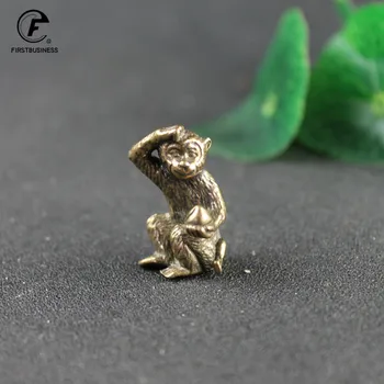 Antic Mini Solid Maimuță Care Deține Piersic Figurine Miniaturi Ceai De Companie Ornamente De Cupru Animalul Zodiacal Statuie Decoratiuni De Masă