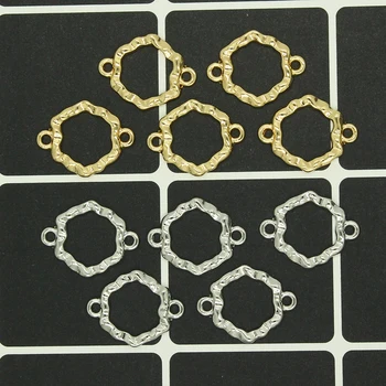 10buc Aliaj Brățară Conector Constatări Cu Două Găuri Tubulare Hexagon Neregulat Cercel Bază Accesoriu Simplu DIY Bijuterii Face
