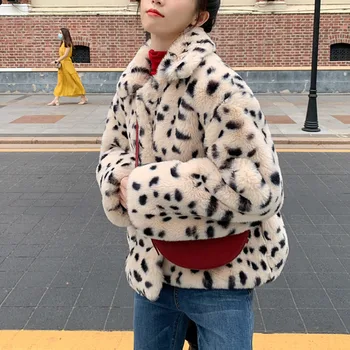 De Iarnă 2022 Leopard Haine De Blană Pentru Femei Vrac Cald Iepure Faux Blana Tesatura Doamna Jachete De Pluș Haina Femei Coreeană De Moda Streetwear