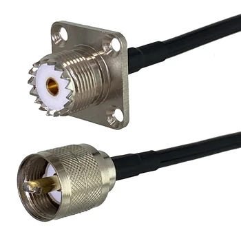 1buc RG58 UHF PL259 plug de sex Masculin să UHF SO239 de sex Feminin jack Flansa Conector Coaxial RF Jumper Coadă Cablu de 6 inch~50M