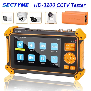 Sectyme HD-3200 Portabile tester CCTV Cu 5 inch TFT-LCD Ecran 4K 8MP CVI TVI AHD SDI, HDMI, CVBS Camera Analog Tester Monitor