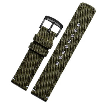 20mm Panza + piele jos watchband negru armygreen kaki nylon curea de ceas pentru Cetățean AW5005 AW1365 bărbați brățară brățară