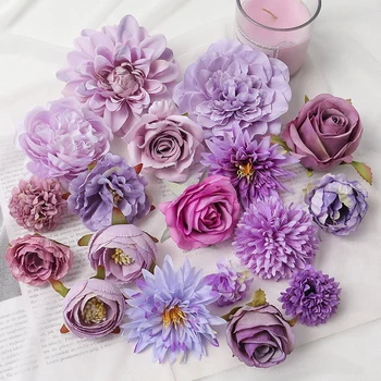 Vrac Flori Artificiale Cap Pentru Nunta Decor Acasă DIY Violet Flori Pentru Decor Petrecere de Craciun Decor de Toamnă