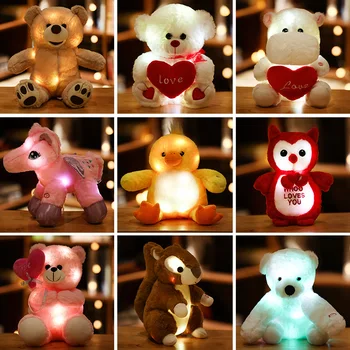 25-35cm Creative LED-Urs Unicorn Hamster Oi Animal de Pluș Jucarii de Plus Colorate Stralucitoare Cadouri de Crăciun Pentru Copii