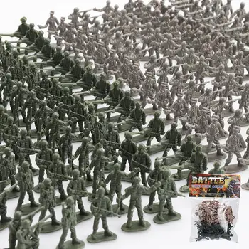 ViiKONDO 100 Buc Armata de Oameni 1/72 Mini 2,5 cm Soldat de Jucărie Clasic Verde VS Tan Plastic Figura de Acțiune al doilea RĂZBOI mondial Militar de Nisip Scenă de Război