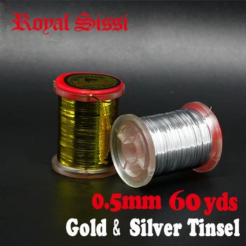 Royal Sissi 2spools aur, argint plat mylar beteala de dimensiuni mici de 0,5 mm lățime plat flash beteala fly tying material clasic pentru muste