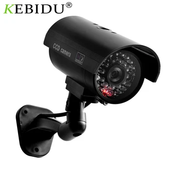 KEBIDU Impermeabil Falsa Dummy Camera Bullet de Exterior Interior Securitate CCTV Camera de Supraveghere Intermitent LED Roșu Transport Gratuit