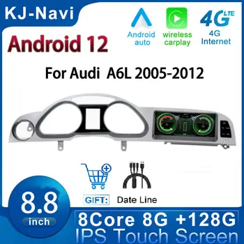 Masina Monitoare 8.8 Inch Pentru Audi A6L 2005-2012 Carplay Radio Stereo Android 12 Navigare GPS cu Ecran Tactil Multimedia Player