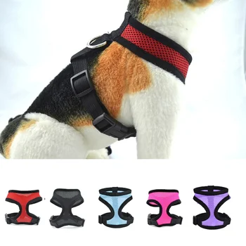 5 Culori Reglabile animale de Companie Cățeluș Câine Pânză de Plasă Cablajului Accesorii pentru animale de Companie Hamuri pentru Mici Câini de talie Medie Plasă de Lesă, Zgardă