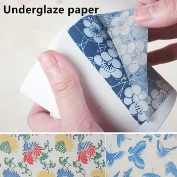 2 BUC Ceramică Ceramică, Lut, Hârtie de Transfer Underglaze Flori Colorate de Hârtie DIY Jingdezhen Temperatură Înaltă Portelan Decal Hârtie