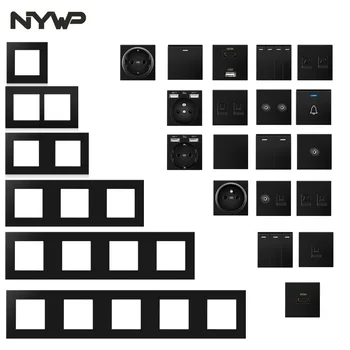 Nywp montare pe perete modul diy standard European pc negru soclu panou buton de comutare asocierea liberă funcție