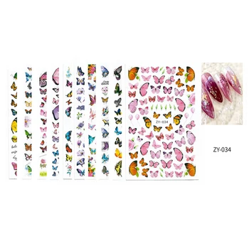 10BUC Anul Nou e Nou Fluture Colorat de Unghii Autocolant 10 Art Fluture Decorarea Unghiilor Autocolant Adeziv Auto-adezive Flori Stic
