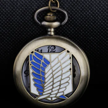 Design Ceasuri de Buzunar de Argint Atac pe Titan Wings of Liberty Clapetă de Cuarț Ceas de Buzunar Cadouri Barbati Femei Ceas