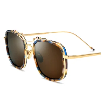 New York Fashion Stil Polarizat ochelari de Soare UV Protectie Retro Pătrat Dublu Fascicul de Bărbați Și Femei Ochelari de Soare TBS816