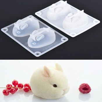 3D Easter Bunny Mucegai Mare Silicon Flexibil Desert Mousse cu Jeleu de Copt, Bomboane de Ciocolată Înghețată de Mucegai Bucătărie Bakeware Instrumente