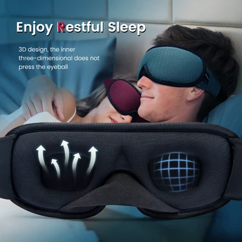 3D Masca de Dormit Bloca Lumina Moale Căptușit Petic Restul Ajutor de Dormit Ochi Acoperi Respirabil Masca de Noapte de Somn Masca Pentru Ochi