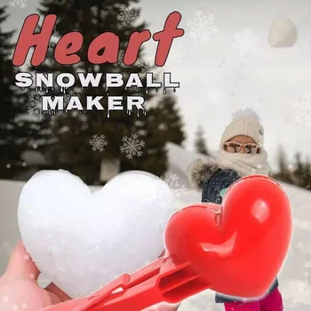 Inima Bulgăre De Zăpadă Filtru De Plastic Minge De Zăpadă Filtru De Mucegai Clema Clema Copii Joc În Aer Liber De Iarnă, Jucării Creative Fun & Sport Copii Cadouri