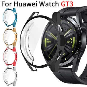 Caz TPU pentru Huawei Watch GT3 46mm Trupa Ceas GT3 42Mm Moale Toate-în Jurul valorii de Moale Ecran Protector de Acoperire Bara Cazuri pentru Huawei GT 3