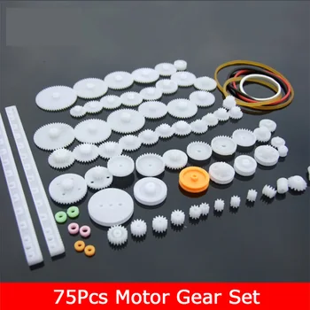 75PCS/lot de Plastic de Viteze / Rack / Scripete / Centura / Worm Gear / Single și Double-gear 8-56 Dinți Pentru DIY Model de Mașină de Jucărie Robot Barca