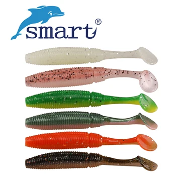 Smart 6 buc/Pachet Moale Momeală de Pescuit, Momeală 8cm 4.6 g T Coada Silicon Worm Leurre Peche Jig Pescuit cu Momeli Artificiale pentru Mare