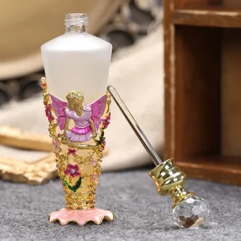 1 buc Conic de Sticla de Parfum Unghi Email Relief Flori Vintage Mată Recipient de Cristal Capac de unică folosință de Înfrumusețare de Lux Cadou