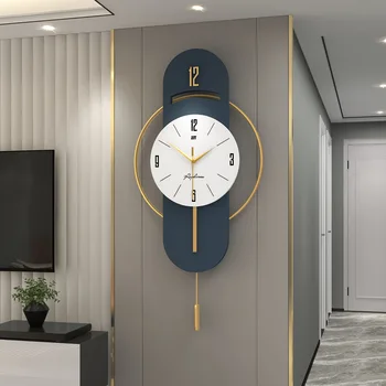 Ceas De Perete Cu Design Modern Moda Living Minimalist Ceas De Luat Masa Cameră Decor Alb Albastru Ceas De Decor Acasă
