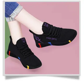 Moda Toamna Noua de Pantofi Casual Femei Respirabil Non-alunecare Platforma coreean Pantofi sport pantofi sport Negri Pentru Loma женские туфли