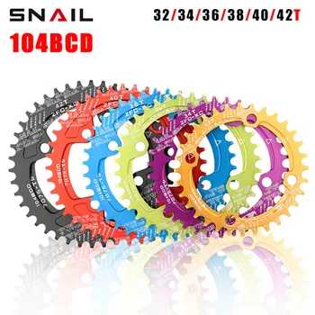 SNAILBicycle singur pinion 96BCD/104BCD largă și îngustă dinte disc rotund/oval disc 32T/34T/36T/38T biciclete pinioane