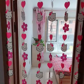 Kawaii Sanrios Hello Kitty Fata De Usa Dormitorului Cortina Drăguț Living Partiție Decorative Perdea De Fundal Ornament De Perete Cadou