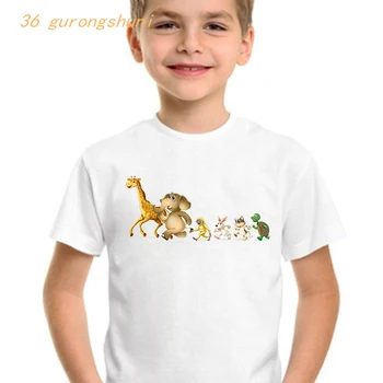 drăguț animale de Pădure tricou baieti t shirt girafa amuzant tricou copii Elefant copil t-shirt graphic topuri pentru fete pentru copii haine