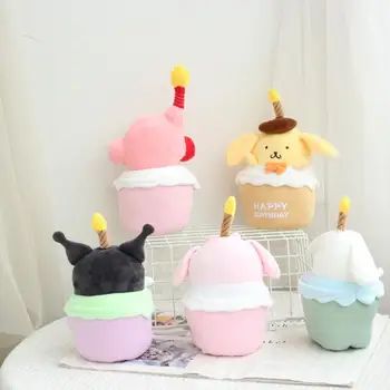 Sanrio Kawaii Papusa de Plus Cinnamoroll Kuromi Melodie Pom Pom Purin Creative Drăguț Tort Drăguț Cântă Jucărie de Pluș Papusa Cadou pentru Ziua de nastere