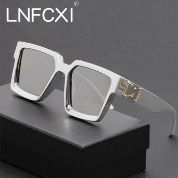 LNFCXI 2021 Noua Culoare Retro ochelari de Soare Patrati Femei Gradient Oglindă Ochelari de Designer de Brand Bărbați Moda Nuante UV400 Ochelari de Soare