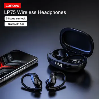 Lenovo LP75 TWS Căști Bluetooth 5.3 Căști fără Fir de Silicon Cu suport Stereo de Reducere a Zgomotului Căști Cu Putere de Afișare