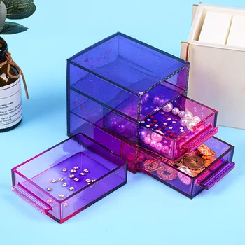 DIY Sertar de Depozitare Cutie de Rășină Epoxidică Mucegai Bijuterii Unelte Accesorii Bijuterii Artizanale Matrite pentru Fete Cadou