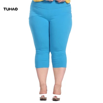 TUHAO Plus Dimensiunea Femei Pantaloni Elastic 5XL 6XL 4XL Bună Calitate Extra Mari Dimensiuni Femei Codrin Pantaloni Super Stretch Vara Pantaloni YB02