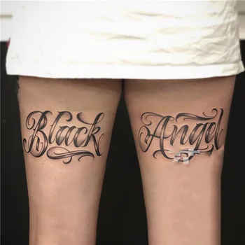 Impermeabil Tatuaj Temporar Autocolant Negru Scrisoare Organism De Design De Artă Tatuaj Fals Flash Tatuaj Braț Picior De Sex Feminin De Sex Masculin