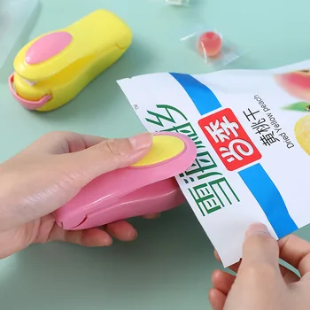 Mini drăguț de uz Casnic Sac de Etanșare Mașină Manuală de Căldură de Etanșare din Plastic Pachetul Gustare Alimente Fixare Clip Cleme pentru Depozitare