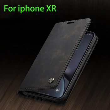 De caz Pentru Iphone XR Multifunctional de Lux Mat Magnetic Flip rezistent la Șocuri Portofel din Piele Bara de Telefon Acoperă Pentru Iphone X R Coque