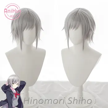 【AniHut】Hinomori Shiho Argint 35cm Peruca Cosplay Proiect SEKAI ETAPĂ COLORATE! Par Sintetic Rezistent La Căldură Hinomori Shiho