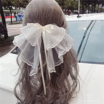 Japoneze moale fata de Lolita dulce arc ac de păr de coadă de cal ac de păr de sex feminin clip top frizură