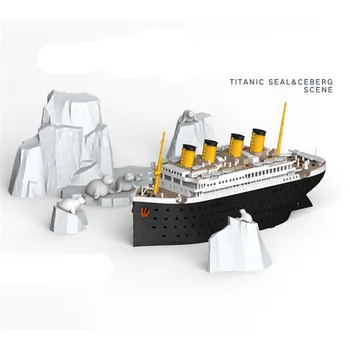 Titanic a Sigila Modelul Iceberg Kit/ Port Scena Vehicul Q Ediție Lipici de Culoare Model de Separare Nava de Asamblat Kit