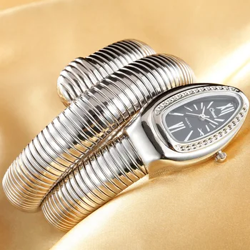 2021 Relogio Feminino De Lux Silver Snake Ceasuri De Femei De Moda Cuarț Brățară Brățară Ceasuri Casual Doamnelor Ceasuri Reloj Mujer