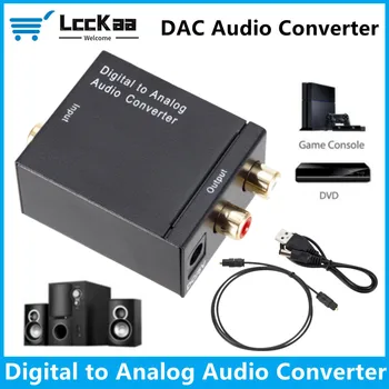 LccKaa Digital la Analogic Convertor Audio, Amplificatorul DAC Decodor Optic Coaxial Toslink să Analog RCA L/R Audio Convertor Adaptor