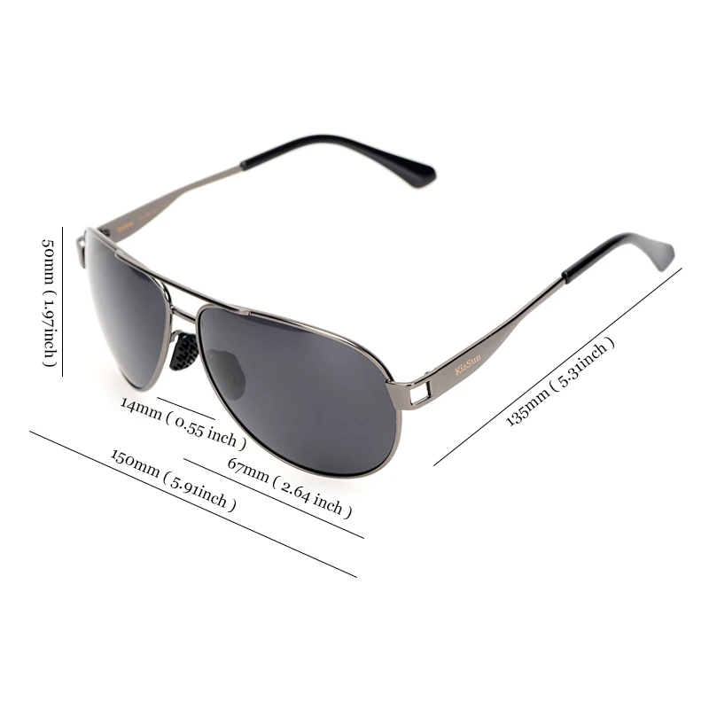 150mm Mari Barbati ochelari de Soare Polarizat Nuante de Negru Pilot Driver de Mare Cadru ochelari de Soare Barbati Retro Aviador ochelari de soare 2017 Brand Nou Imagine 1