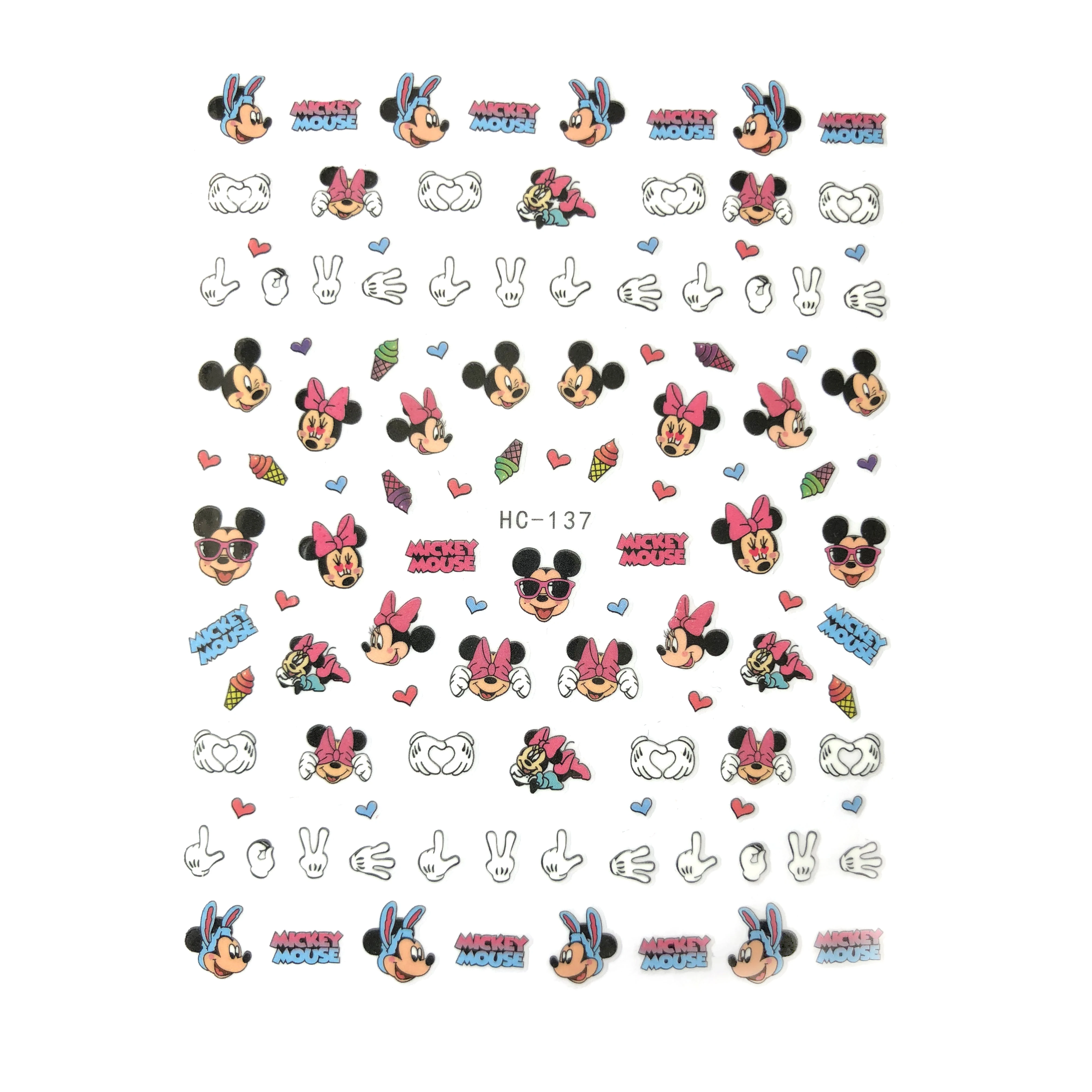 1BUC Desene animate Disney Mickey Mouse-Mickey Minnie Unghii Autocolant Regele Leu Roz Leopard Unghii Slider Donald Duck Frumusete de Unghii Imagine 1