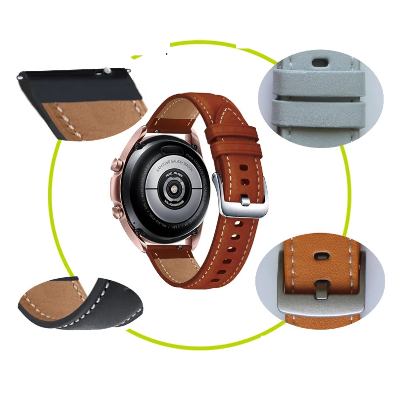 20 22mm Piele Watchband Pentru Xiaomi Haylou RT LS05S/RS3 LS04 / LS02 Curea Sport bratara Galaxy watch 3 45mm Accesorii Inteligente Imagine 1