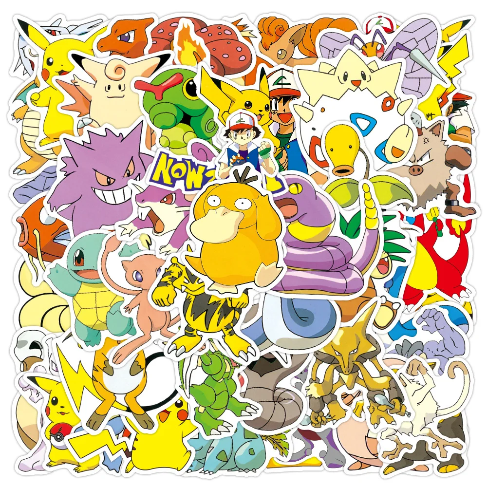2022 Noi 50 de Coli Anime Pokemon Graffiti, Stickere Laptop Depozitare Decoratiuni Autocolante Preferate de Copii Cadou de Ziua Anime Imagine 1