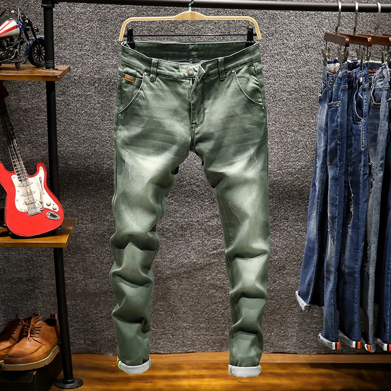 2022 Nou Stil Blugi Barbati Casual Moda de Înaltă calitate Stretch Skinny Jeans Bărbați Straight Blugi Slim de tip Boutique de Brand Pantaloni Imagine 1